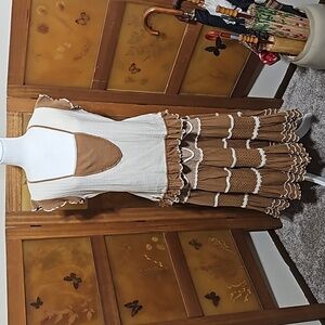 Vintage Peruvian-made Organic Cotton Cottagecore Top and Skirt Set